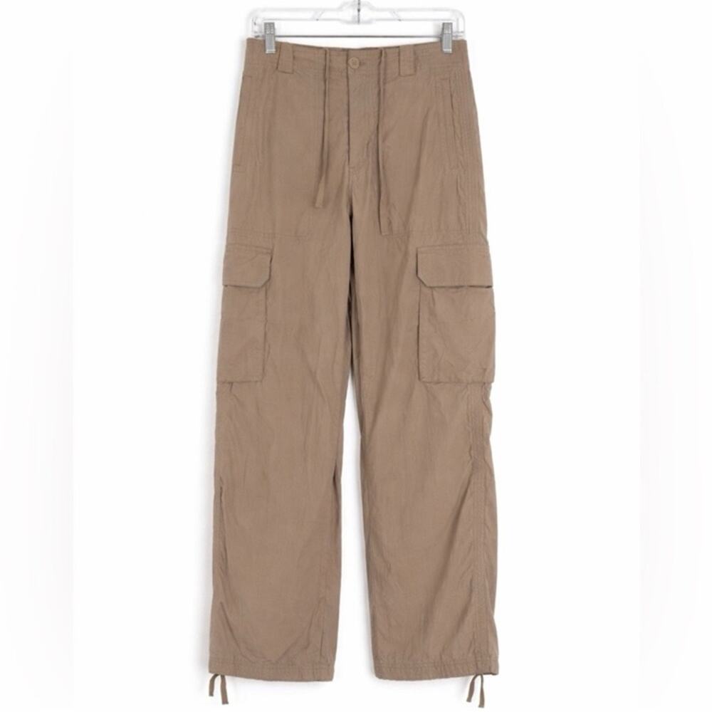 Abercrombie Slouchy Drawstring Cargo Pants Tan Size Small - Picture 2 of 4